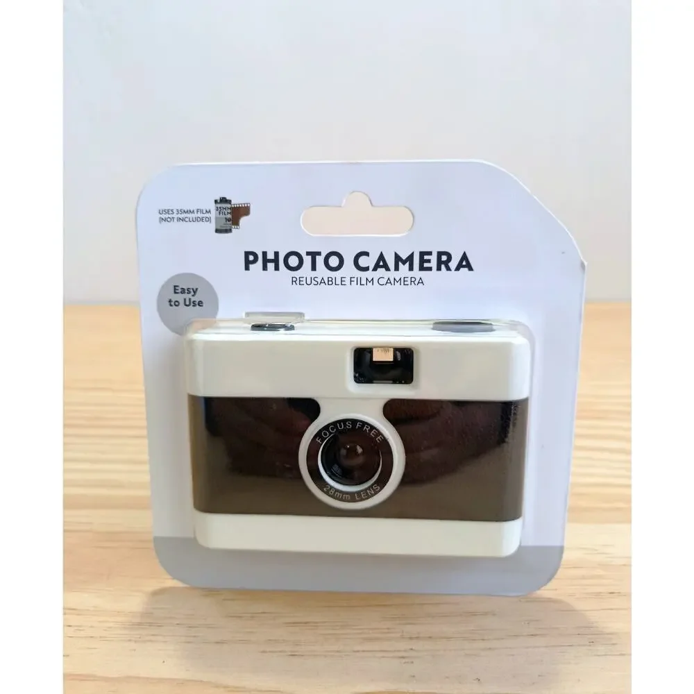New 28mm Lens Focus Free Reusable Photo Film Camera Retro Vintage Style Sealed